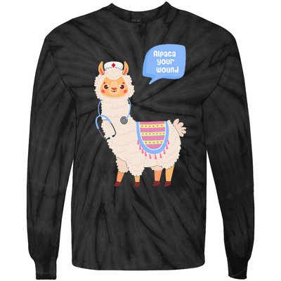 Alpaca Your Wound Cute Llama Wound Care Nurse Tie-Dye Long Sleeve Shirt