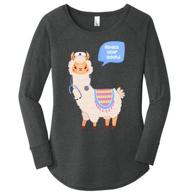 Alpaca Your Wound Cute Llama Wound Care Nurse Gift Women's Perfect Tri Tunic Long Sleeve Shirt