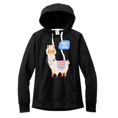 Alpaca Your Wound Cute Llama Wound Care Nurse Gift Women's Fleece Hoodie