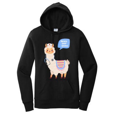 Alpaca Your Wound Cute Llama Wound Care Nurse Gift Women's Pullover Hoodie