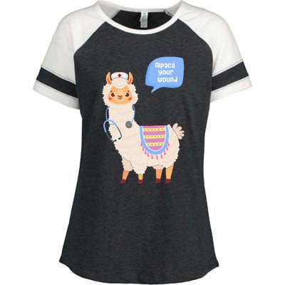 Alpaca Your Wound Cute Llama Wound Care Nurse Gift Enza Ladies Jersey Colorblock Tee