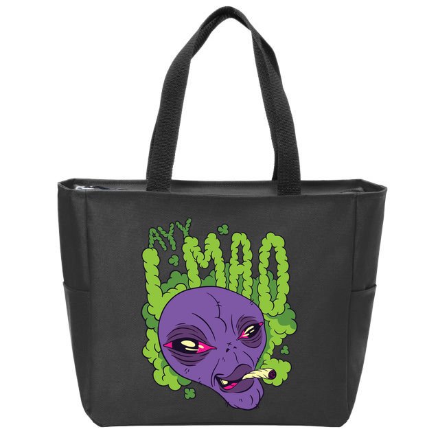 Ayy Lmao Marijuana Alien Zip Tote Bag