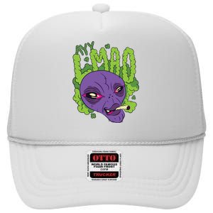 Ayy Lmao Marijuana Alien High Crown Mesh Back Trucker Hat