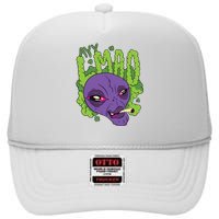 Ayy Lmao Marijuana Alien High Crown Mesh Back Trucker Hat