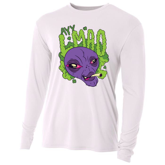 Ayy Lmao Marijuana Alien Cooling Performance Long Sleeve Crew