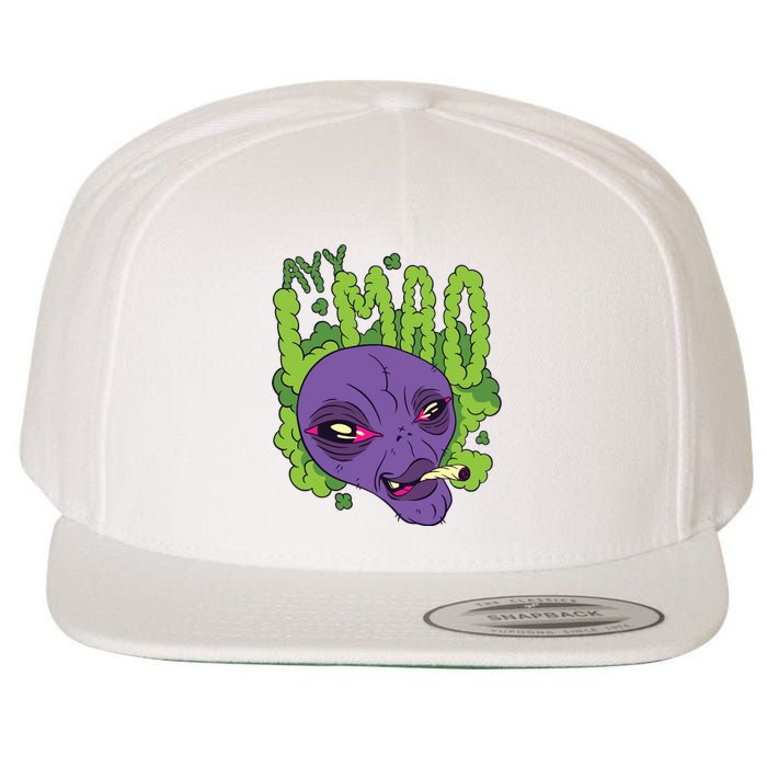 Ayy Lmao Marijuana Alien Wool Snapback Cap