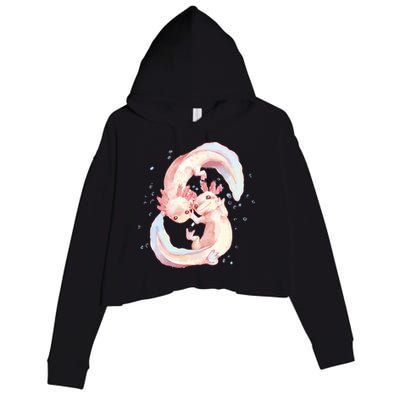 Axolotl Ying Yang Crop Fleece Hoodie