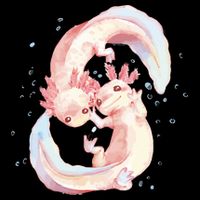 Axolotl Ying Yang Cropped Pullover Crew