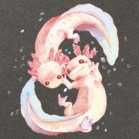 Axolotl Ying Yang Cotton Canvas Backpack