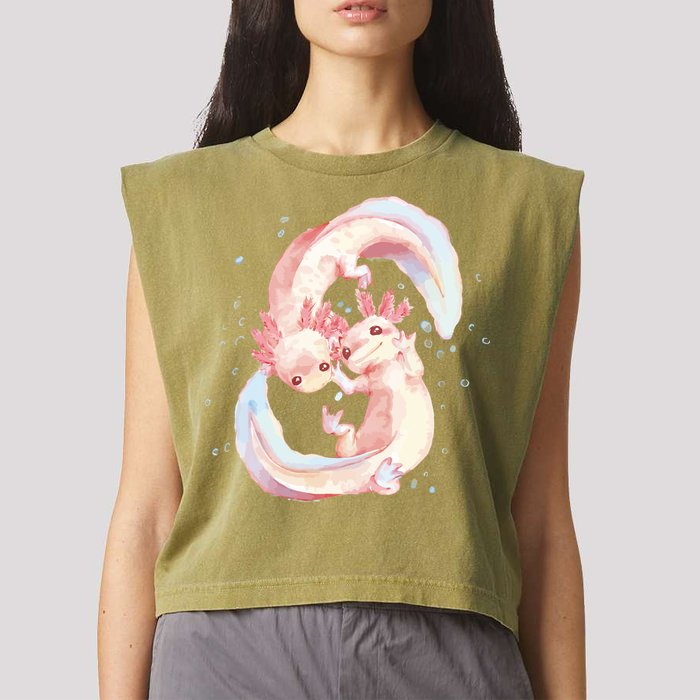 Axolotl Ying Yang Garment-Dyed Women's Muscle Tee