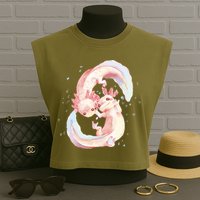 Axolotl Ying Yang Garment-Dyed Women's Muscle Tee