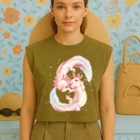 Axolotl Ying Yang Garment-Dyed Women's Muscle Tee