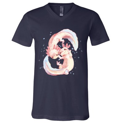 Axolotl Ying Yang V-Neck T-Shirt