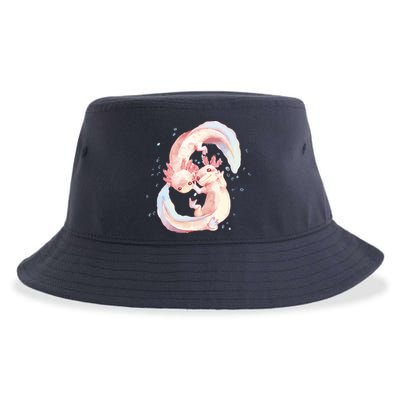 Axolotl Ying Yang Sustainable Bucket Hat