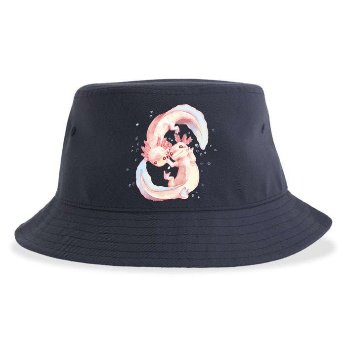 Axolotl Ying Yang Sustainable Bucket Hat