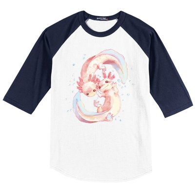 Axolotl Ying Yang Baseball Sleeve Shirt