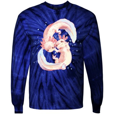 Axolotl Ying Yang Tie-Dye Long Sleeve Shirt