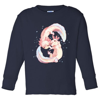 Axolotl Ying Yang Toddler Long Sleeve Shirt