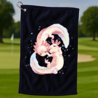 Axolotl Ying Yang Golf Towel
