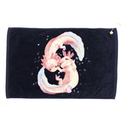 Axolotl Ying Yang Grommeted Golf Towel