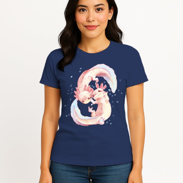 Axolotl Ying Yang Womens T-Shirt