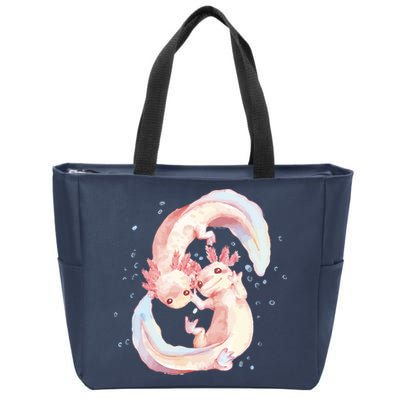 Axolotl Ying Yang Zip Tote Bag