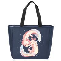 Axolotl Ying Yang Zip Tote Bag
