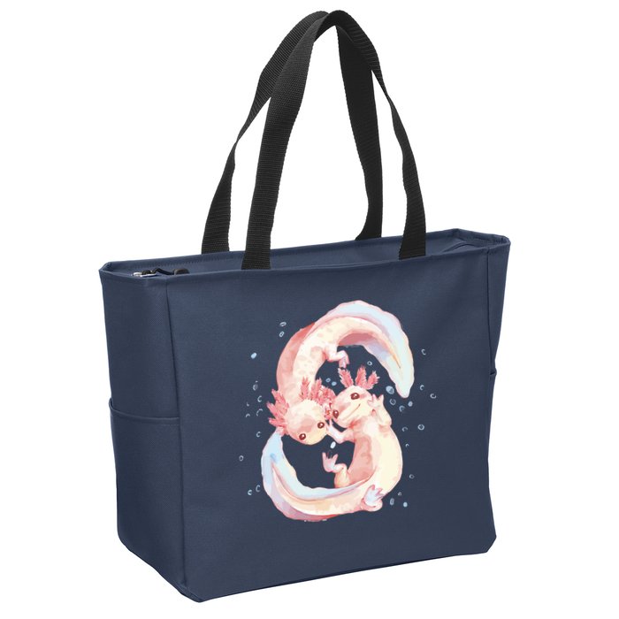 Axolotl Ying Yang Zip Tote Bag
