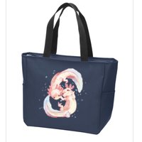 Axolotl Ying Yang Zip Tote Bag