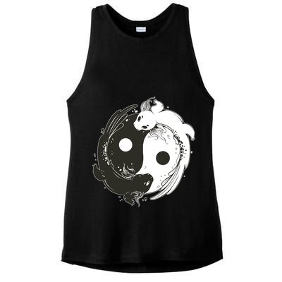 Axolotl Yin Yang Ladies PosiCharge Tri-Blend Wicking Tank
