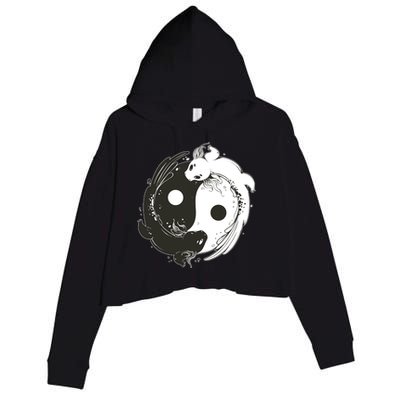 Axolotl Yin Yang Crop Fleece Hoodie