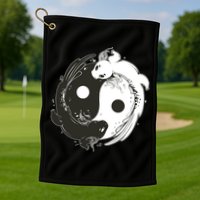 Axolotl Yin Yang Golf Towel