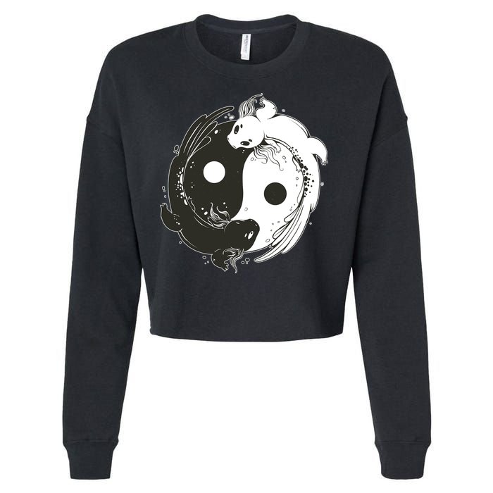 Axolotl Yin Yang Cropped Pullover Crew