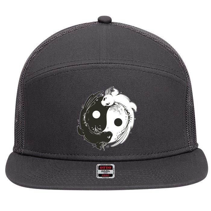 Axolotl Yin Yang 7 Panel Mesh Trucker Snapback Hat