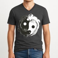 Axolotl Yin Yang V-Neck T-Shirt