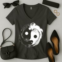 Axolotl Yin Yang Women's V-Neck T-Shirt