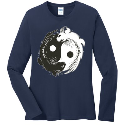 Axolotl Yin Yang Ladies Long Sleeve Shirt