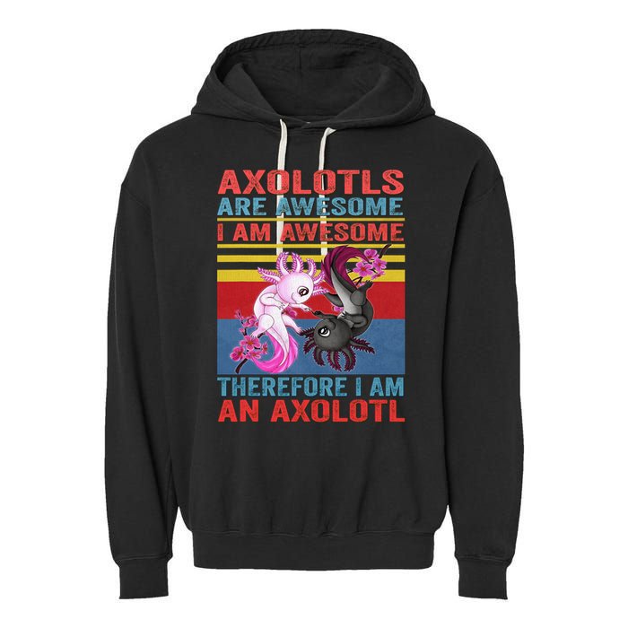 Axolotl Yin Yang Plush Pets Axolotyls Are Awesome Garment-Dyed Fleece Hoodie