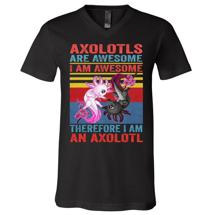 Axolotl Yin Yang Plush Pets Axolotyls Are Awesome V-Neck T-Shirt