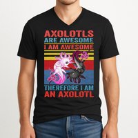 Axolotl Yin Yang Plush Pets Axolotyls Are Awesome V-Neck T-Shirt