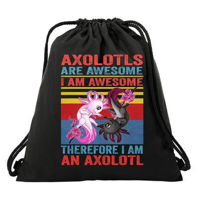 Axolotl Yin Yang Plush Pets Axolotyls Are Awesome Drawstring Bag