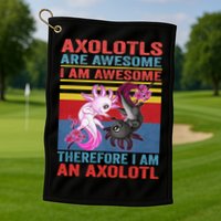 Axolotl Yin Yang Plush Pets Axolotyls Are Awesome Golf Towel