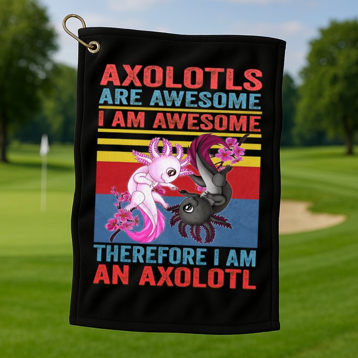 Axolotl Yin Yang Plush Pets Axolotyls Are Awesome Golf Towel