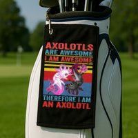 Axolotl Yin Yang Plush Pets Axolotyls Are Awesome Golf Towel