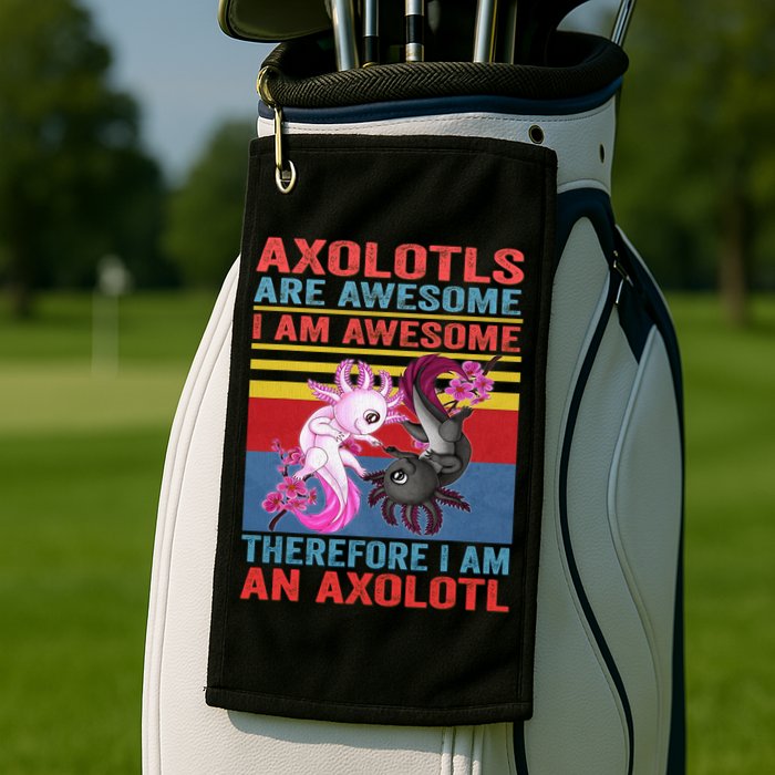 Axolotl Yin Yang Plush Pets Axolotyls Are Awesome Golf Towel