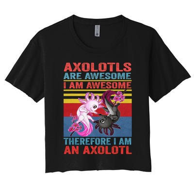 Axolotl Yin Yang Plush Pets Axolotyls Are Awesome Women's Crop Top Tee