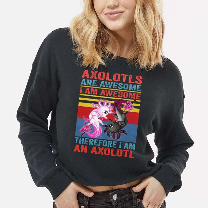 Axolotl Yin Yang Plush Pets Axolotyls Are Awesome Cropped Pullover Crew
