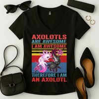Axolotl Yin Yang Plush Pets Axolotyls Are Awesome Women's V-Neck T-Shirt