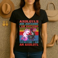 Axolotl Yin Yang Plush Pets Axolotyls Are Awesome Women's V-Neck T-Shirt