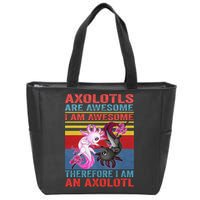 Axolotl Yin Yang Plush Pets Axolotyls Are Awesome Zip Tote Bag